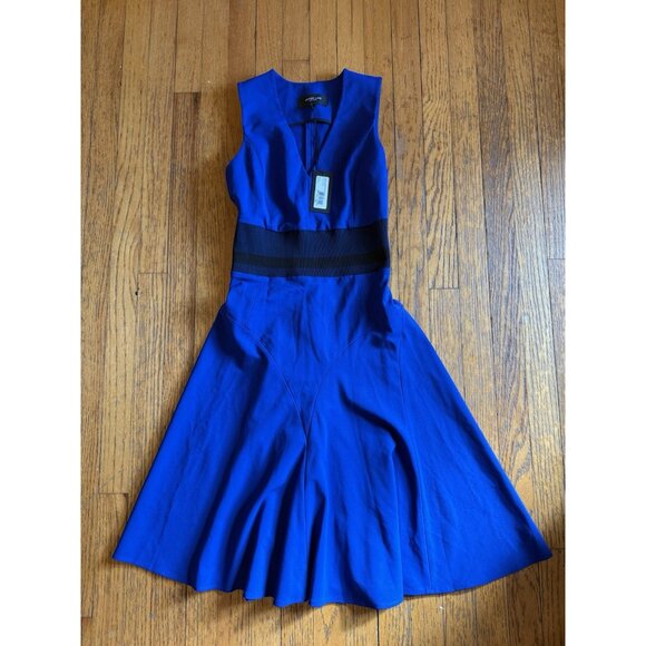 Derek Lam Womens Royal Blue V Neck Side Zip Sleeveless Shift Dress Size 4 NWT - Picture 1 of 8